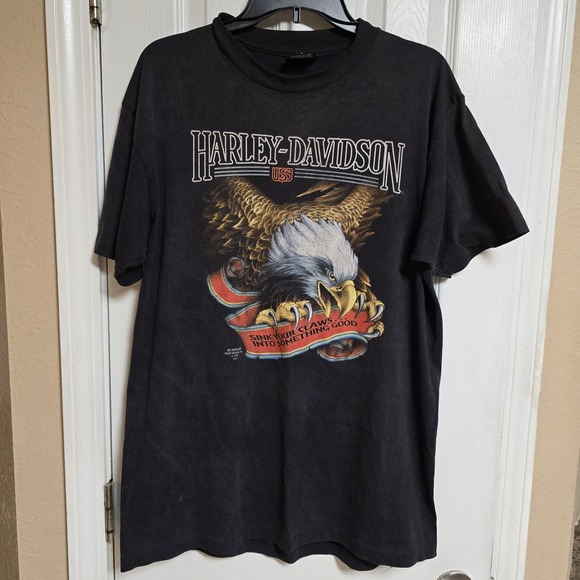Harley-Davidson Other - Vintage Harley-Davidson 3D Emblem Eagle T-Shirt XL 1991 Single Stich